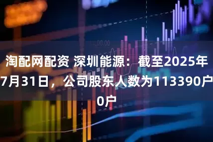 淘配网配资 深圳能源：截至2025年7月31日，公司股东人数为113390户